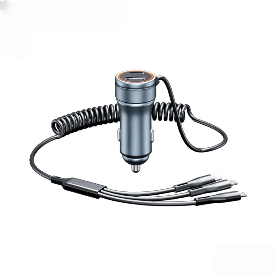 USB A And C Car Charger With Cable